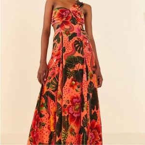 Farm Rio Women’s Orange Blooming Garden Maxi Dress